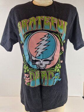 Grateful Dead Steal Your Face Shirt Unisex M Gray Short Sleeve Rock Band Tee